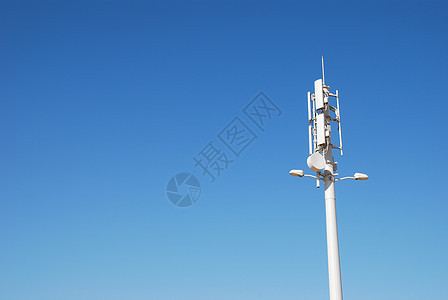 天线海浪收音机天空收发器蓝色卫星广播中继器车站技术图片