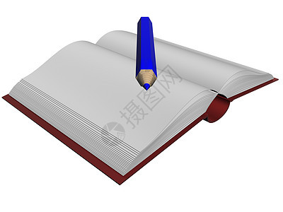 书和铅笔的单独插图 3D图像学校法律教育数字专辑大学老师档案经文数据图片