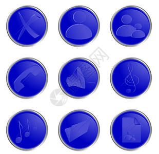 矢量蓝色圆环网络按钮组 2绘画电话互联网通讯正方形插图圆形商业用户下载图片