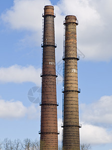 烟囱天空蓝色保护气候力量损害燃烧发电机排气建造图片