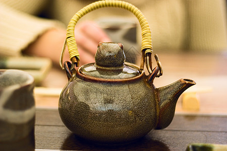 茶壶文化厨房棕色服务绿色陶瓷玻璃陶器食物庆典图片