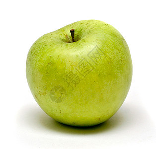 孤立的绿苹果饮食绿色白色食物水果小吃图片