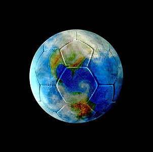 皮革足球地球图片