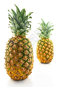 两个成熟的菠萝 专注于最近的图片