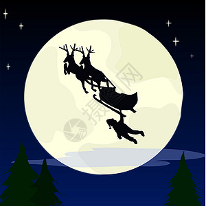 假期天空驯鹿星星月亮树木笑声礼物工作牛角喜悦图片