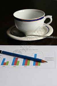 图表图库存咖啡学习冒险审查贸易金融报告商业货币图片