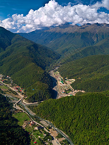 山地居民点住房景观街道村庄飞行土地环境道路社区风景图片