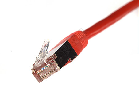 网络电缆数据电脑插头红色局域网硬件背景图片