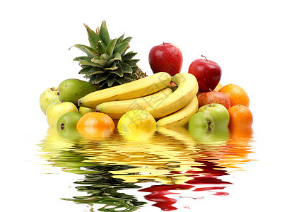 白上孤立的水果异国情调菠萝紫色作品香蕉果汁蔬菜市场柠檬图片