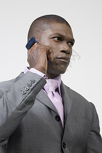 黑人商务人士系列会微笑爆炸套装细胞男性男人讲话电话商务商业图片