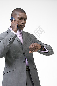黑人商务人士系列会男性商业商务讲话电话男人外套通讯管理人员套装图片