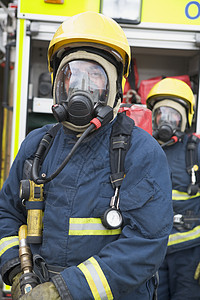 保护性工作服消防员服务两个人情况英雄勇气头盔设备好榜样男人消防队员图片