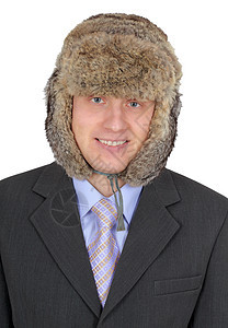 皮帽俄罗斯商务人士的肖像图片