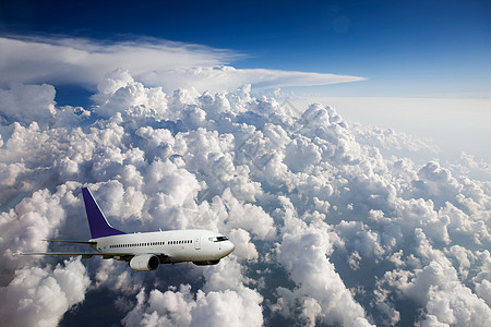 飞行中的飞机客机航班高度天堂编队地平线运输风暴戏剧性旅行图片