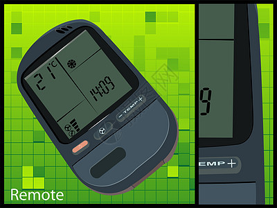 远程空调机数字展示电子机器测量白色乐器屏幕插图温度图片