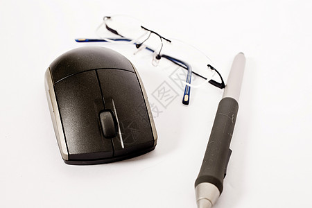 鼠鼠 笔和眼镜奇观电脑指针按钮滚动喷泉插图滚轮电子产品技术图片
