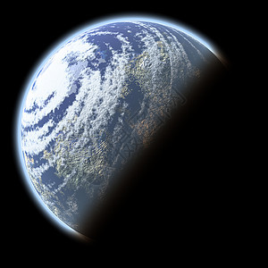 行星阳光星系黑色科学日出地球全球海洋地平线蓝色图片