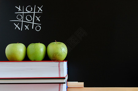 黑板和苹果研究课堂班级橡皮木板孩子们字母家庭作业意义黑色图片