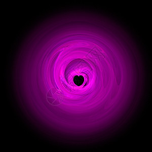 心脏分形粉色圆圈黑色背景图片