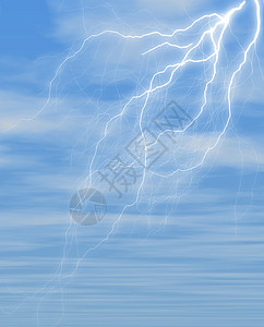 闪电天气风暴霹雳白色闪光螺栓雷雨蓝天多云天堂图片