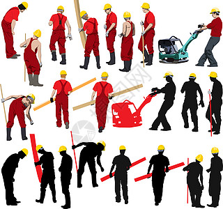 建筑工人机械人员安全帽就业工程建筑夹子收藏劳动剪贴图片