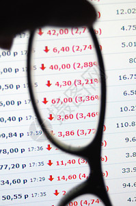 股市市场崩溃眼睛商业银行业电脑展示恐慌价格红色眼镜银行图片