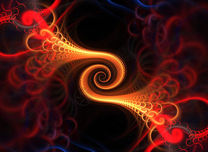 分形螺旋插图橙子尖刺涡流运动线条艺术海浪漩涡焦点图片