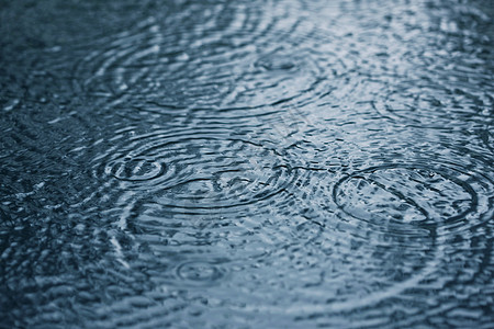 雨滴季节反射波纹水滴风暴池塘涟漪飞溅宏观水坑图片