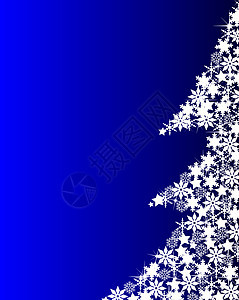 以树为圣诞框架的插图水晶庆典墙纸星星雪花艺术背景图片