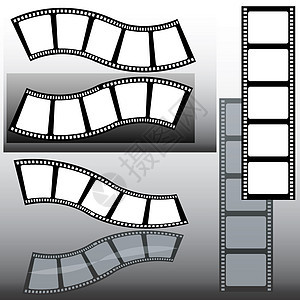 胶片毫米痕迹幻灯片条纹黑色电影框架视频曲线摄影背景图片