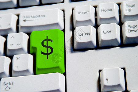 美元签名输入工资商业按钮行动电脑办公室技术绿色白色生长图片
