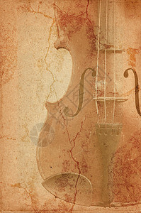 古老小提琴的音乐背景老化细绳划痕谱号艺术高音钥匙乐器图片