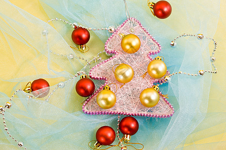 圣诞节装饰假期玩具红色粉色花环庆典新年图片