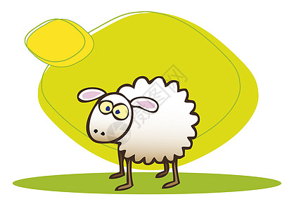 羊手绘绘画插图乡村卡通片哺乳动物艺术白色动物草图图片
