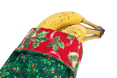 圣诞香蕉热带假期水果背景图片