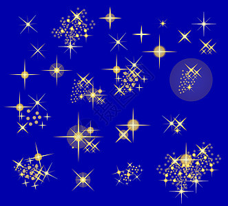 矢量星集星系插图科学蓝色辉光火花黑色星域星际星星图片
