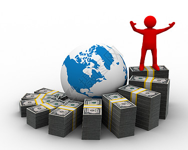 金融增长图表图 孤立的 3D 图像插图生长经济商务市场地球进步银行账单人士图片