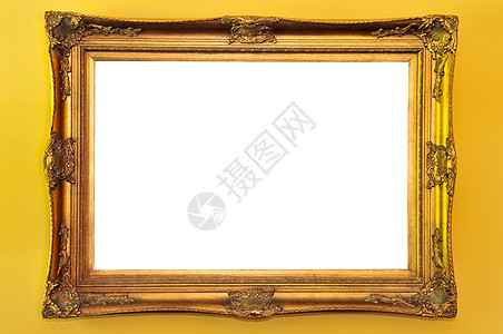 空图片框木头金子边界艺术空白画廊古董博物馆黄色构图图片