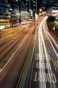 晚上在香港的忙碌高速公路图片