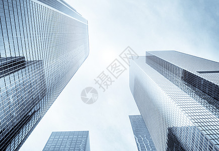 现代摩天大楼蓝色公司地板公寓办公室天空蓝图反思玻璃商业背景图片