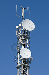 天线播送电话助推器抛物收音机卫星全球桅杆系统通信图片