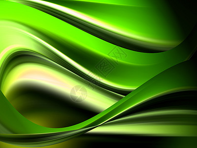 绿绿色波浪活力横向力量绘画灯光黑色插图概念图片