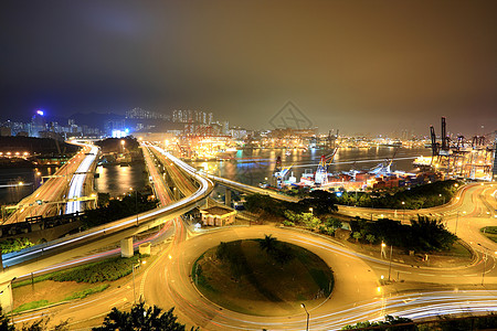 香港的货运站和高速高速公路图片