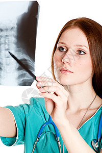 照X光照片的女医生工作保健儿科卫生指针学生女性躯干职业头发图片