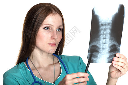 照X光照片的女医生女性保健x射线女孩放射科职业射线实验室儿科卫生图片