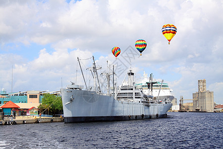 坦帕佛罗里达港编队空气天空气球天际热气银行运动港口建筑物图片