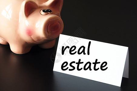 房地产概念小猪黑色银行抵押贷款投资展示问候语债务房子图片