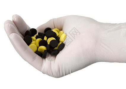 手套上手手上的板块宏观药片手臂抗生素医生止痛药蓝色制药手指药品图片