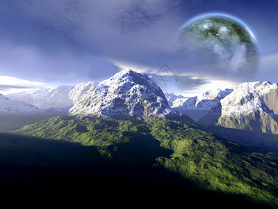 伊斯兰世界绿色科学小说计算机地形岩石外星人行星科幻月亮图片