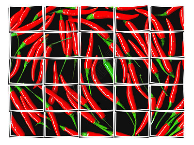 红辣椒数字化烧伤辣椒照片作品合成团体胡椒味道香料图片